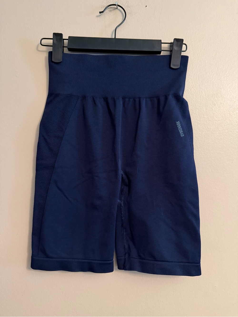 Gymshark Navy High-Waist Athletic Shorts